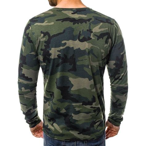fitted camouflage  shirts long sleeve  neck men  shirt tshirt tops stirmas