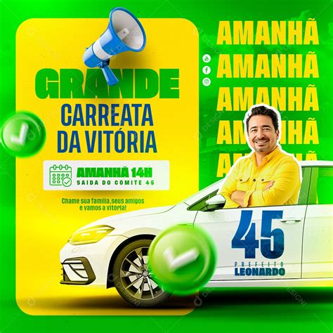 Grande Carreata Da Vitória Amanhã Social Media Psd Editável [download