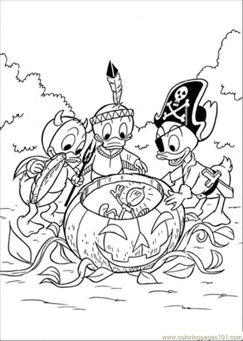 coloring pages halloween cartoons donald duck  printable
