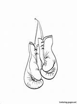 Boxing Gloves Coloring Pages Glove Hanging Drawing Getdrawings Getcolorings sketch template
