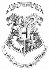 Potter Harry Hogwarts Coloring Crest Logo Books Sign Symbol Pages Adult Witchcraft Seal Emblem Wizardry Flag Et School sketch template