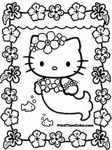 Coloring Pages Cute Girly Kitty Hello Printable Color Girls Mermaid Girl Kids Sheets Print Sheet Drawings Printables Para Little Popular sketch template