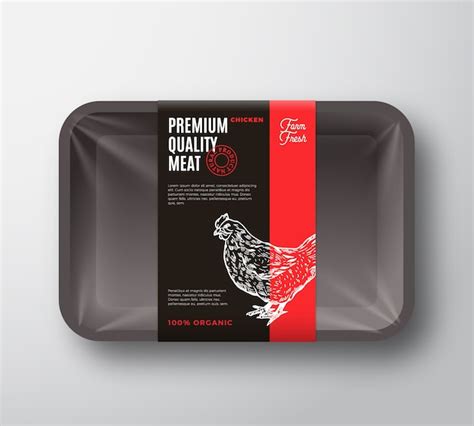 premium vector premium quality chicken meat package  label stripe