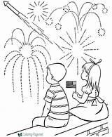 Coloring Pages July 4th Fireworks Diwali Printable Independence Happy Colouring Print Diya Kids Color Fourth Patriotic Getcolorings Watching Ha Yom sketch template