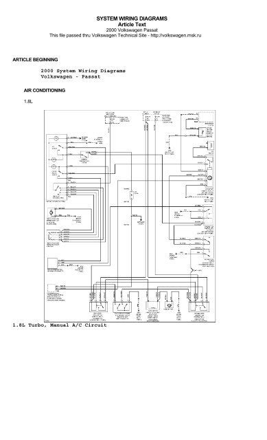 volkswagen passat  system wiring diagrams vemshu