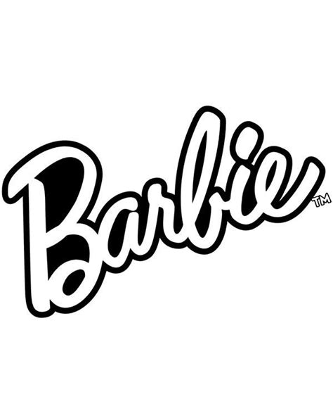 barbie logo coloring page  popular svg design