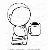 Coloring Person Vector Coffee Outlined Holding Cup Clipart Clip Factor Leo Blanchette Human sketch template