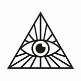 Trinity Holy Eye Triangle Illuminati Mason Vector Icon Seeing Symbol Illustrations Clip Illustration sketch template