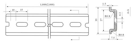 aluminium din rail mm width distribution boardcircuit breakerfish tapecable markeranti