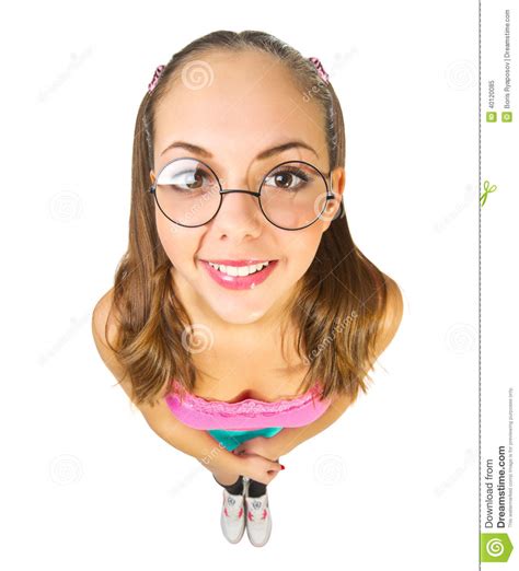 Funny Schoolgirl With Nerd Glasses Stock Image Image 40120085