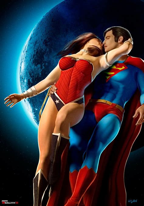 wonder woman and superman by isikol sexy fantasy art superhero wonder woman superman