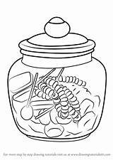 Jar Drawing Candy Draw Tutorials Step Objects Paintingvalley Learn Drawings Tutorial sketch template