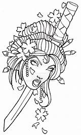 Tattoo Japanese Geisha Designs Drawing Mask Tattoos Oni Stencil Drawings Skull Flash Flower Men Branch Head Flowers Choose Board Heart sketch template