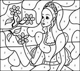 Color Number Princess Princesses Printables Coloring Pages Flowers Numbers Hard Printable Adult Paint Coloritbynumbers Disney Choose Board sketch template