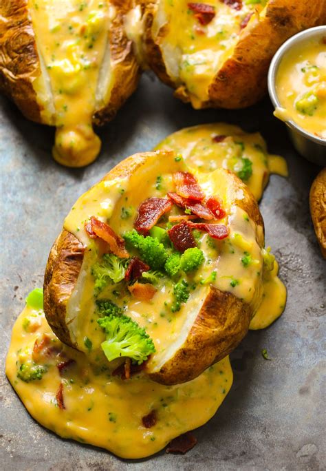 baked potatoes  loaded broccoli bacon cheese sauce