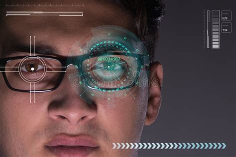 concept  sensor implanted  human eye stock image image  iris innovation