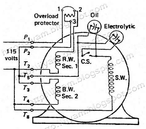 wiring  single phase motor  drum switch page