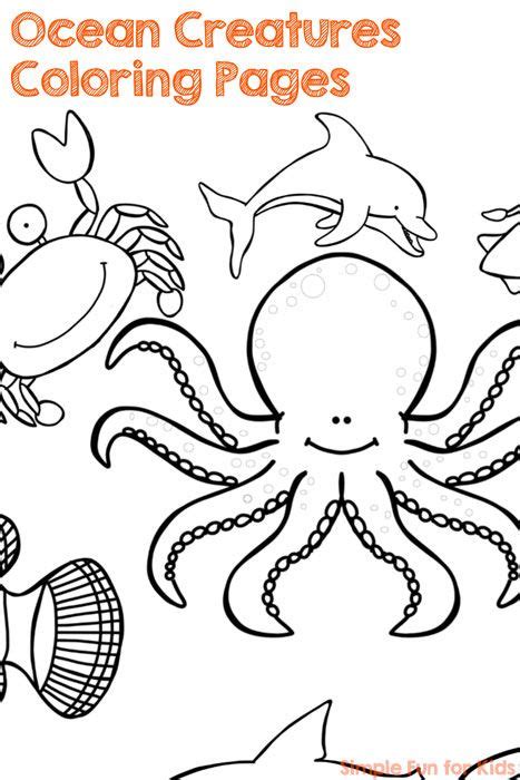 ocean creatures facts coloring pages simple fun  kids coloring
