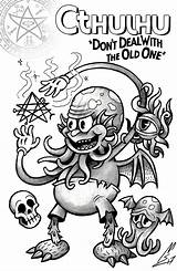 Cthulhu Lovecraft Cuphead Lovecraftian Lápiz Criativos sketch template