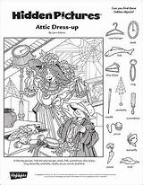 Hidden Puzzles Objects Printables Attic Dress Highlights Object Coloring Find Printable Games Puzzle Search Print Classroom Activities Pages Kids Toolbox sketch template