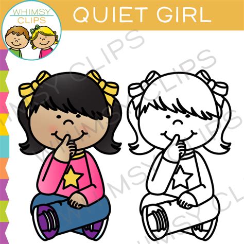 Quiet Girl Clip Art Images And Illustrations Whimsy Clips