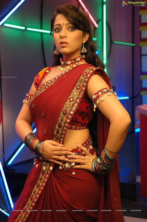 Indian Actress Charmi Hot Photos In Red Saree ~ Hot