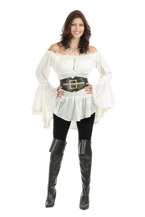 Women S Wild White Pirate Blouse Costumes For Women Pirate Costume