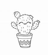 Cactus Coloring Pages Kawaii Print Wonder sketch template