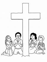Coloring Pages Kids Friday Good Cross Praying Printable Children Stations Color Pintables Print Jesus Around Book Before Popular Bestcoloringpagesforkids sketch template