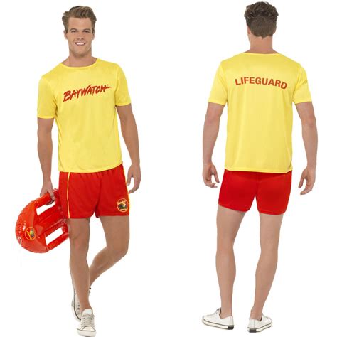 baywatch fancy dress couples 90 s costume official mens ladies tv