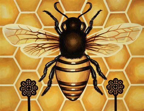 bee art bee painting bee illustration  doubleportrait