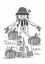 Pumpkin Scarecrow sketch template