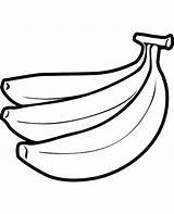 Coloring Bananas Printable Fruits Fruit Sheet sketch template