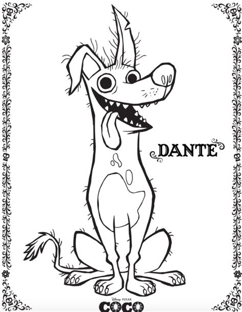 coco dante  dog coloring pages disney coloring pages coco