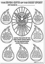 Sacraments Dones Worksheets Espiritu Spiritual Worksheet Confirmation Pentecost Lesson Espíritu Ccd Christianpartyfavors Testament Siete Baptism Autom Scripture sketch template