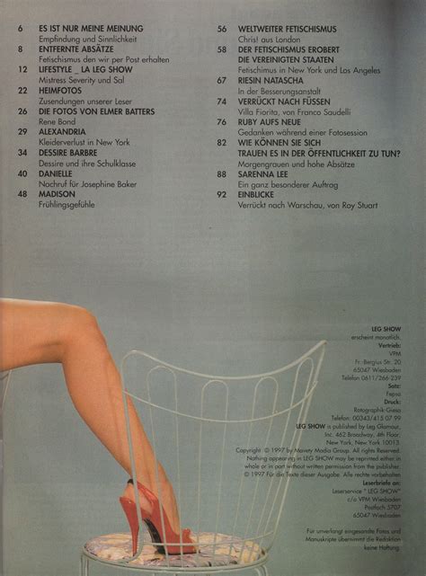 leg show magazine no 1 1997 english edition initial etsy