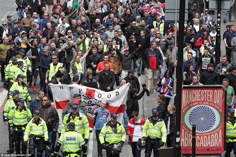 manchester far right protestors tussle with police daily