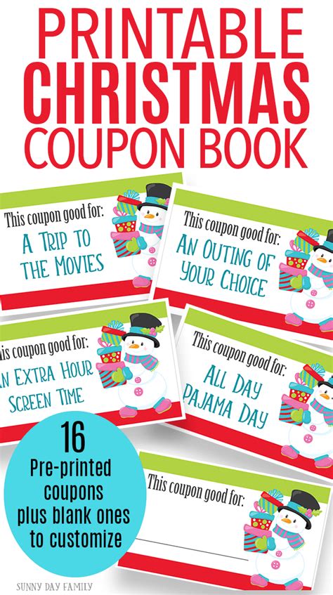 printable christmas coupons  fun gift experiences sunny day family