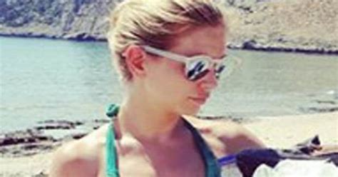 rachel riley turns beach babe as she stuns in teeny bikini daily star