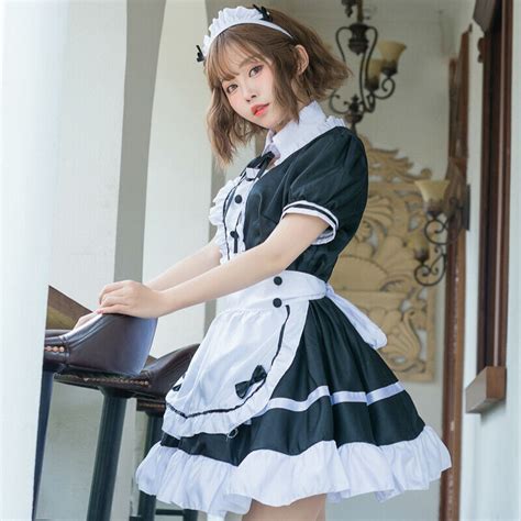 lady french maid fancy dresses costume outfit waitress uniform plus
