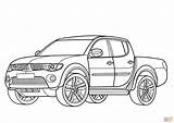 Coloring Pages Mitsubishi L200 Truck 4x4 Drawing Pick F150 Ford Lifted Cars Pickup Inform Cab Double Printable Car Color Mazda sketch template