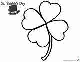 Clover Leaf Coloring Patrick Four St Pages Printable Kids sketch template