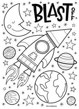 outer space coloring page   arnolds art room tpt