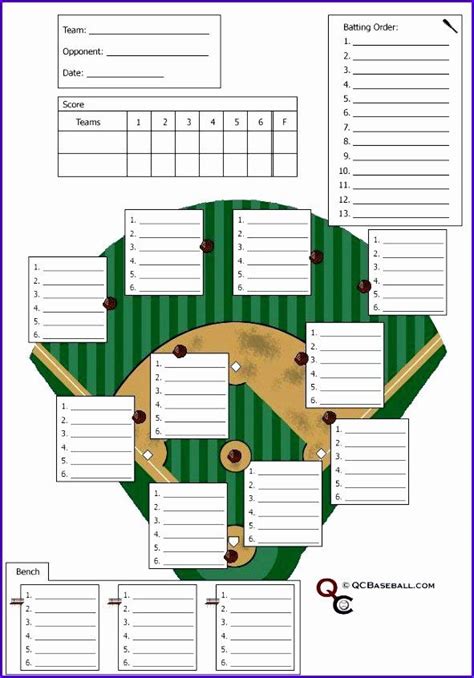 baseball lineup card printable