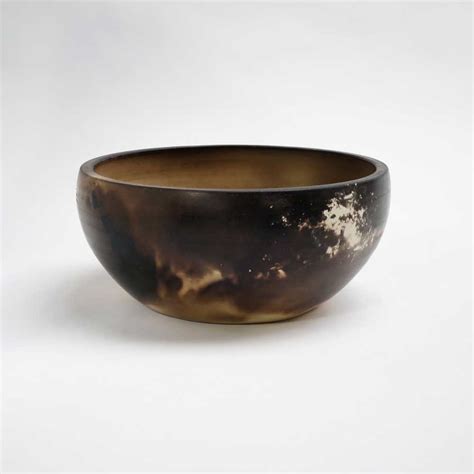 smoke fired bowl front anthea bowen studio potter