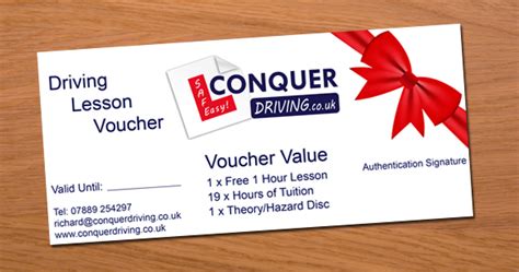 driving lesson gift vouchers  colchester conquer driving