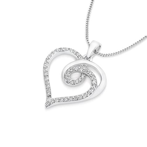 buy silver cz loop heart pendant pay  humm