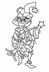 Coloring Grinch Christmas Tree Pages Stealing Printable Print sketch template