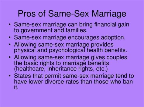 same sex marriage pros and cons german fisting