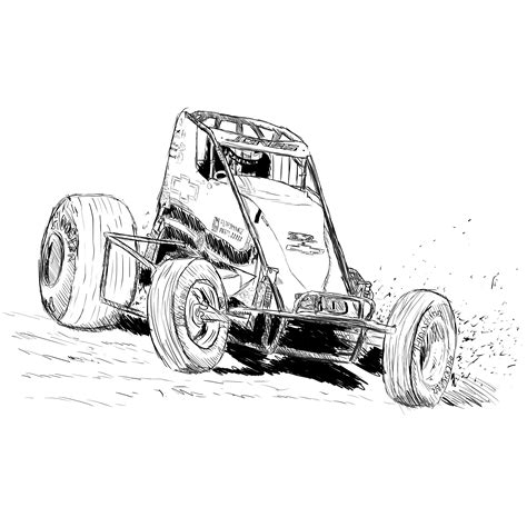 wingless sprint cars coloring page coloring pages